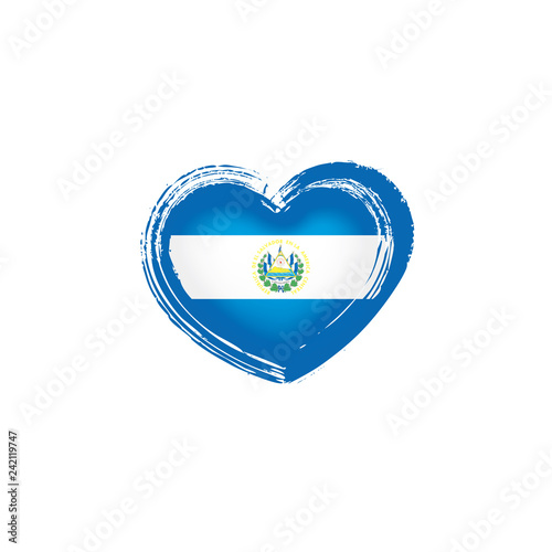 Salvador flag, vector illustration on a white background
