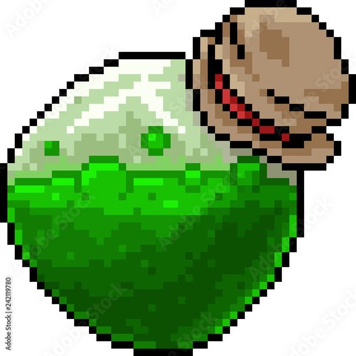 vector pixel art poison  bottle