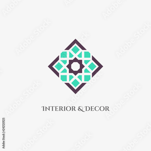 Vector mosaic rhombus emblem