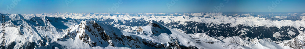 Winter landscape of mountains in Alps 
