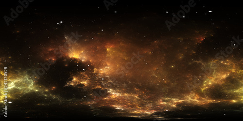 360 degree space nebula panorama, equirectangular projection, environment map. HDRI spherical panorama. Space background with nebula and stars © Peter Jurik