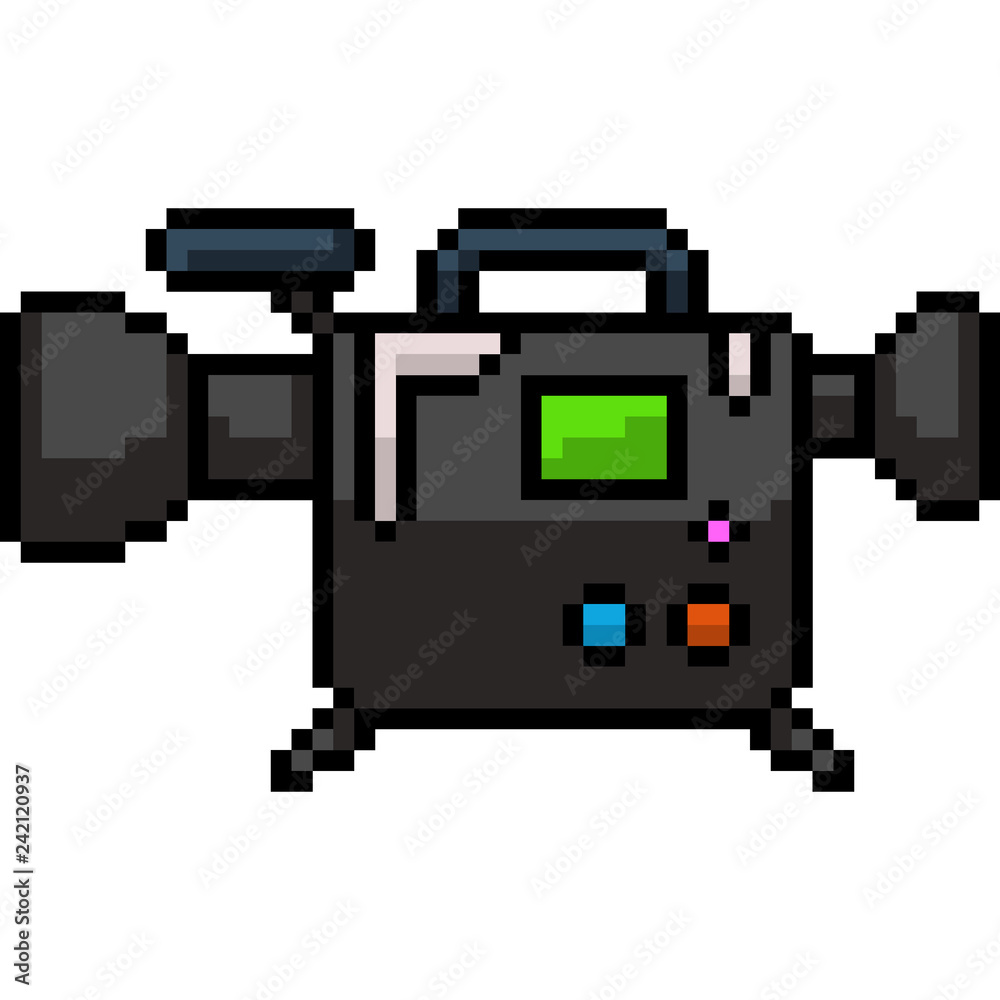 vector pixel art movie camera Stock Vector | Adobe Stock