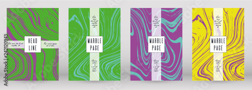 Modern Marble Cover Design for your Business with Abstract Lines. Futuristic Poster, Flyer, Layout with Liquid Pattern for Branding, Identity, Annual Report. Vector minimalistic brochure. Luxury.