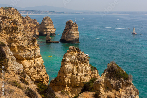 Cliffs of Algarve coast in Portugal