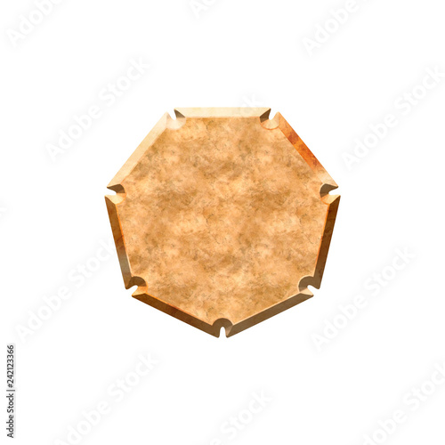 Metal textured badge.