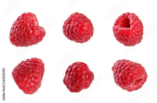 Collection of fresh raspberries.