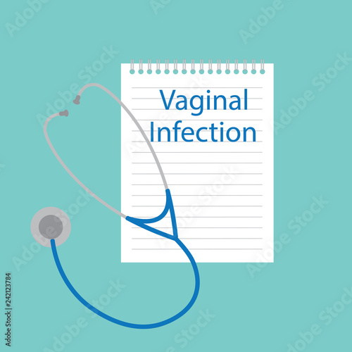 Vaginal infection written in a notebook- vector illustration