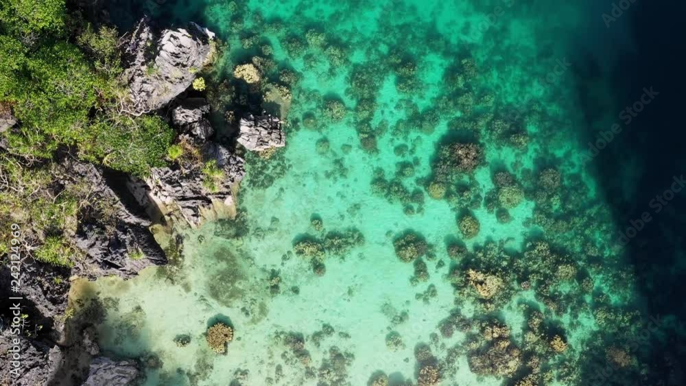 beautiful big lagoon in aerial view, El Nido Philippines beautiful big lagoon in aerial view, El Nido Philippines