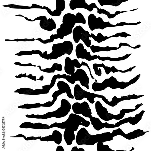 Seamless black and white tiger pattern. Tiger skin grunge texture. Vector illustration.