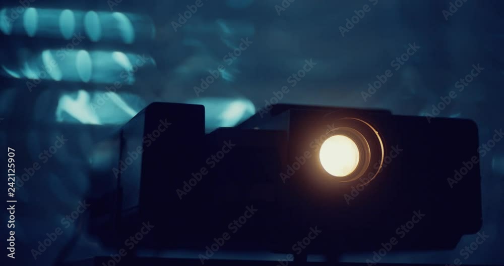 Close up of old photo slide projector