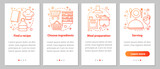 Catering onboarding mobile app page screen with linear concepts