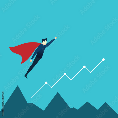 business man concept illustration superhero fly