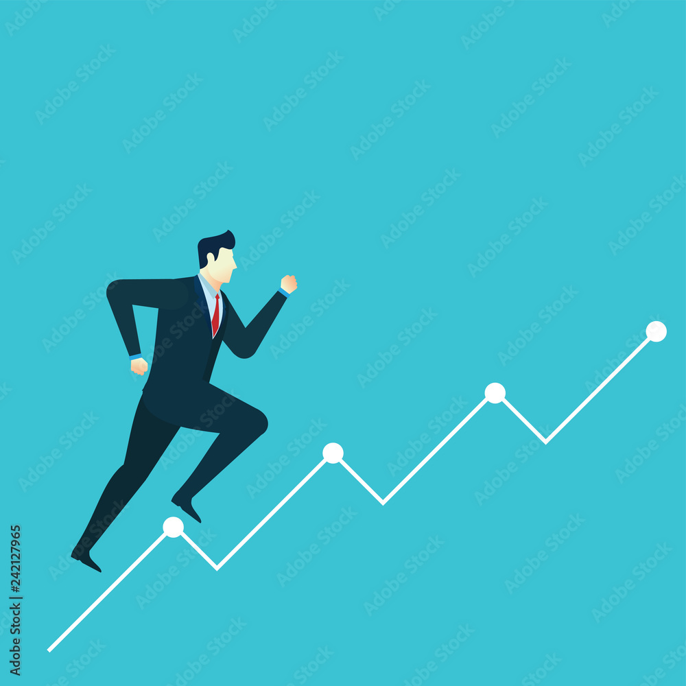 business man concept illustration jump finance chart business man concept illustration jump finance chart