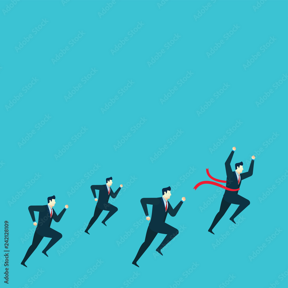 business man concept illustration run group winner business man concept illustration run group winner