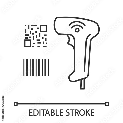 Barcode and QR code scanner linear icon