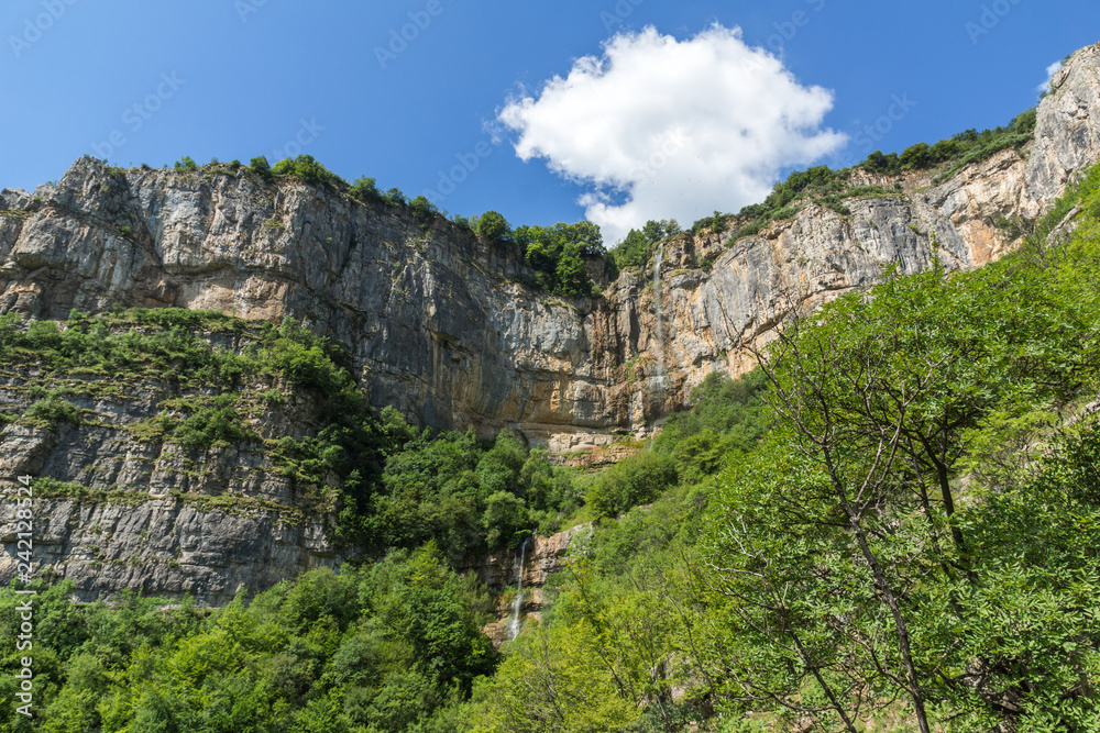 Landscape with Waterfall Skaklya near villages of Zasele and Bov at Vazov trail, Balkan Mountains, Bulgaria Landscape with Waterfall Skaklya near villages of Zasele and Bov at Vazov trail, Balkan Mountains, Bulgaria