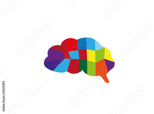 brain multi colors parts logo