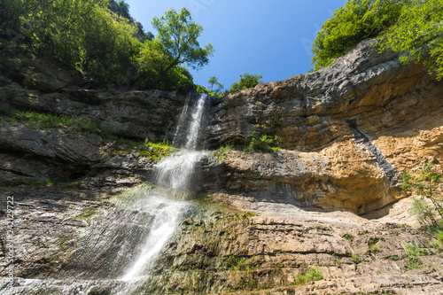 Landscape with Waterfall Skaklya near villages of Zasele and Bov at Vazov trail  Balkan Mountains  Bulgaria