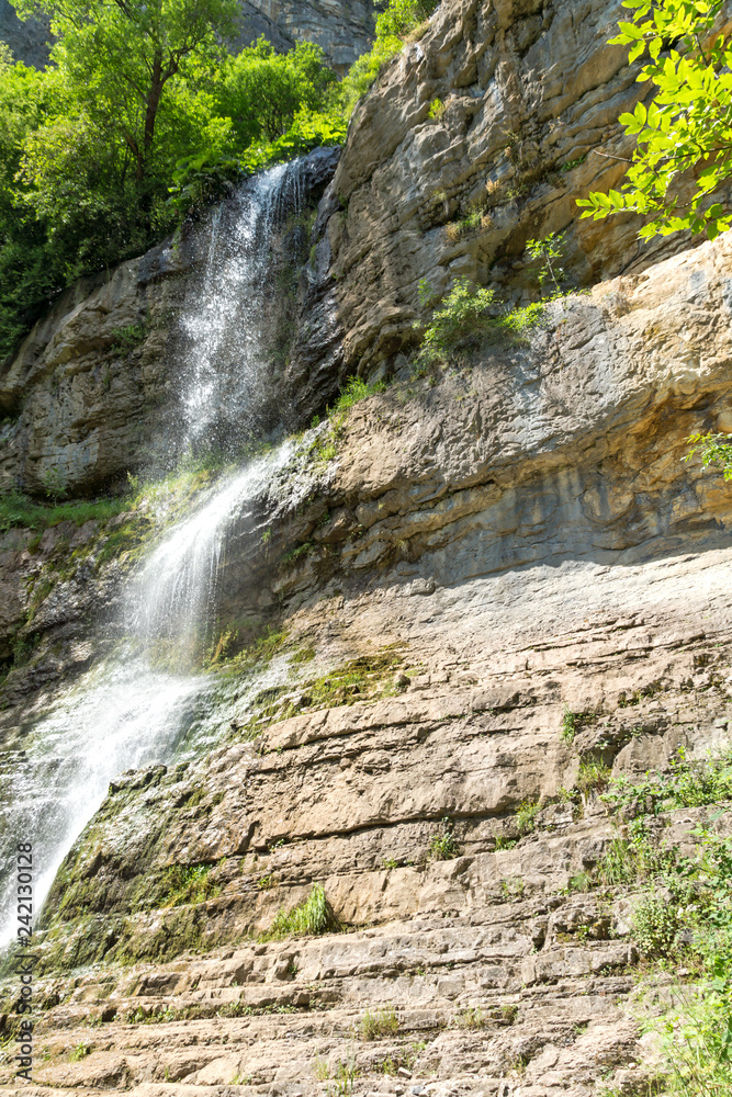 Landscape with Waterfall Skaklya near villages of Zasele and Bov at Vazov trail, Balkan Mountains, Bulgaria Landscape with Waterfall Skaklya near villages of Zasele and Bov at Vazov trail, Balkan Mountains, Bulgaria