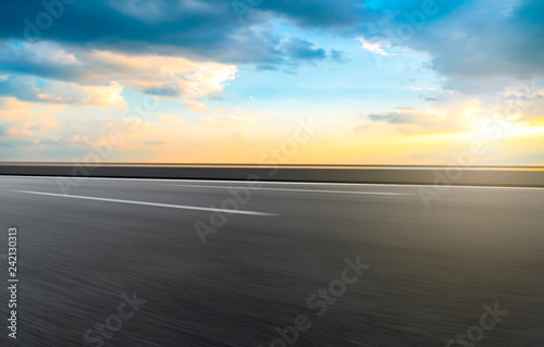 Air highway asphalt road and beautiful sky scenery