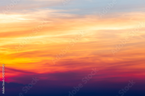 colorful dramatic sky with cloud at sunset. © freedom_naruk