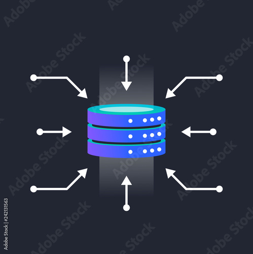 Vector image of a data center host information