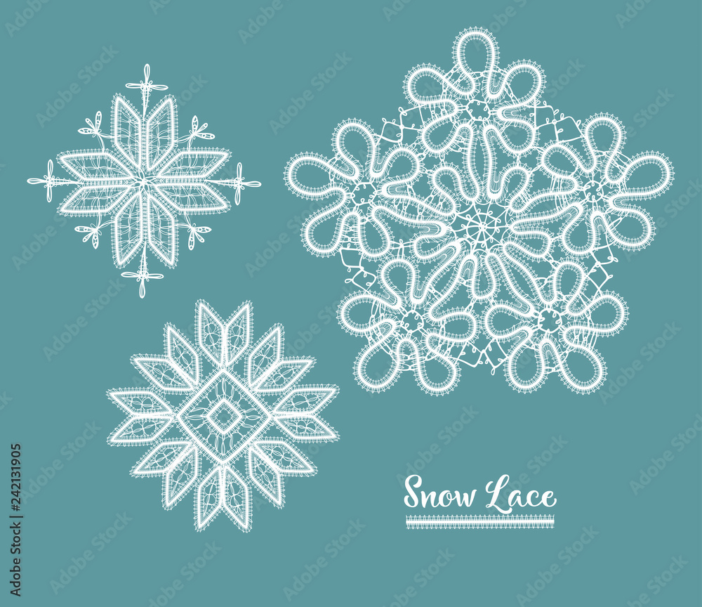 Snowflake lace napkins. Vector collection Snowflake lace napkins. Vector collection