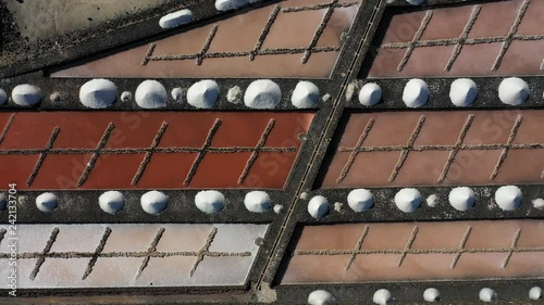 Aerial view, Janubio salt pans, Lanzarote, Las Palmas, Canary Islands, Spain