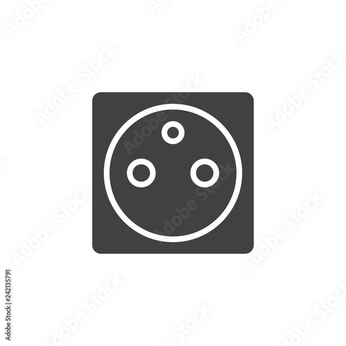 Type D power socket vector icon. filled flat sign for mobile concept and web design. Electric outlet simple solid icon. Symbol, logo illustration. Pixel perfect vector graphics