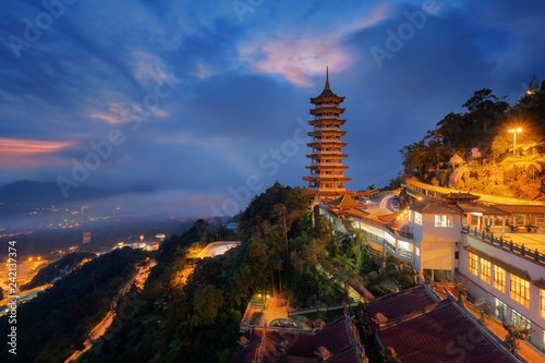 View of Pagoda of the Chinese Chin Swee Caves Temple, Genting Highlands, is a famous public tourism spot in Malaysia. Chin Swee Caves Temple is a Chinese Buddhist taoist temple