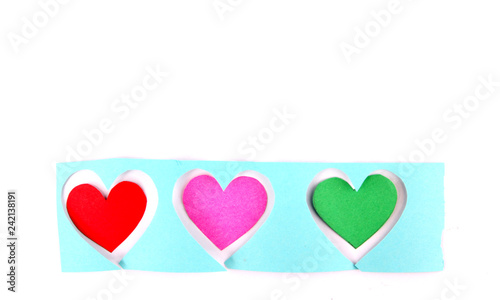 Heart shape on Valentines Day and white background.