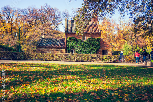Cook's cottage in Fitzroy Gardens, at autumn