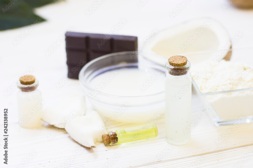 Coconut spa wellness natural skin care concept Coconut spa wellness natural skin care concept