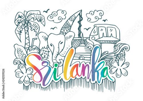 Hand Drawn Symbols Of Sri Lanka