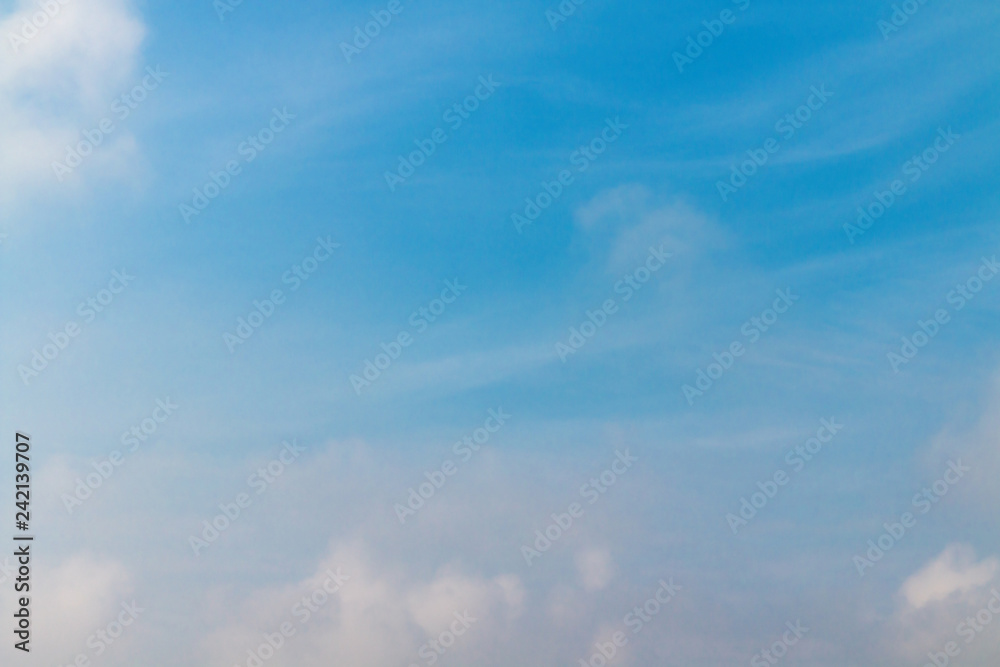 Sky is blue with white clouds. The beauty of nature