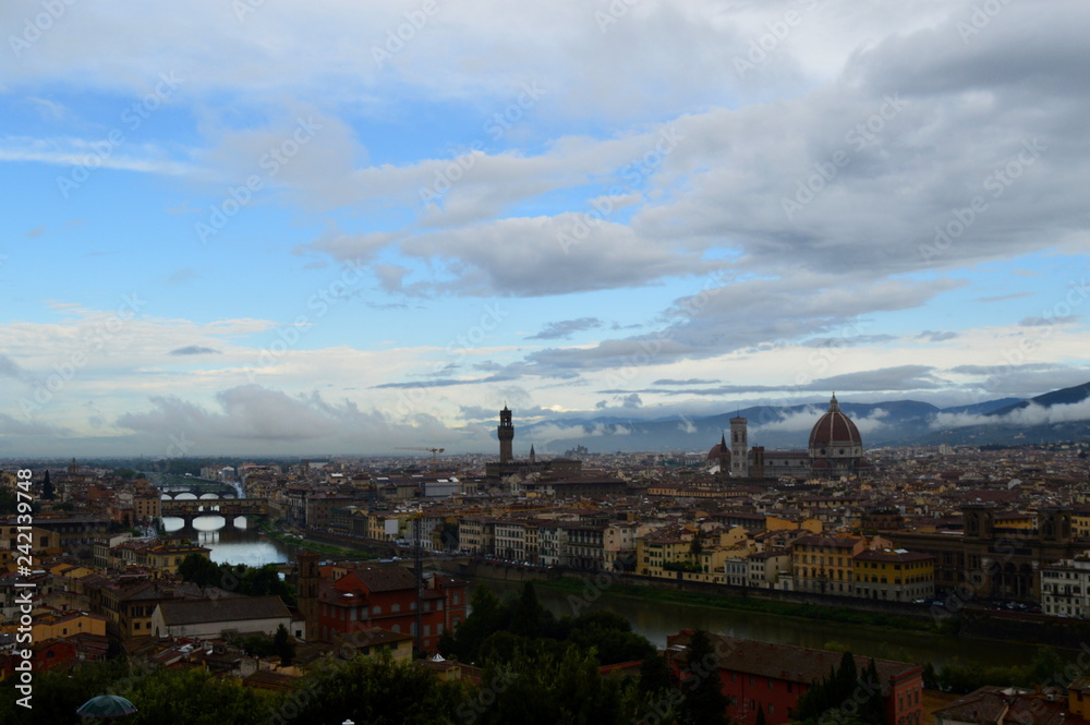 Panorama with clouds of Florence, Italy