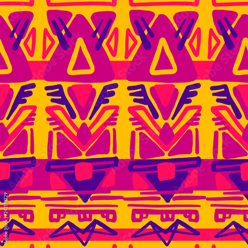 Abstract Ikat and boho style handcraft fabric pattern. Traditional Ethnic design for clothing and textile background, carpet or wallpaper