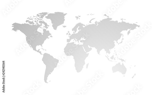 Fototapeta Naklejka Na Ścianę i Meble -  gray hatched map of the world