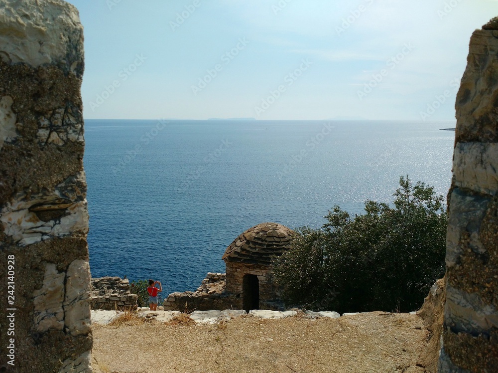 View of the Ionian  sea from Porto Palermo Castle, Albania