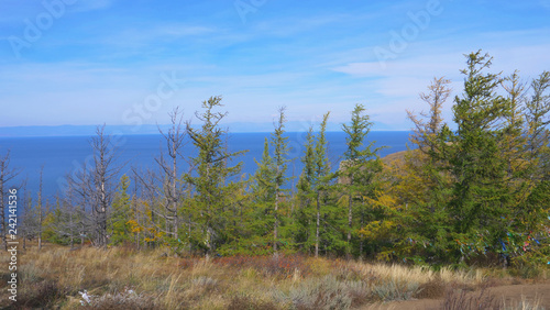 Beautiful view of Lake Baikal Olkhon Island in a sunny day  Irkutsk Russia