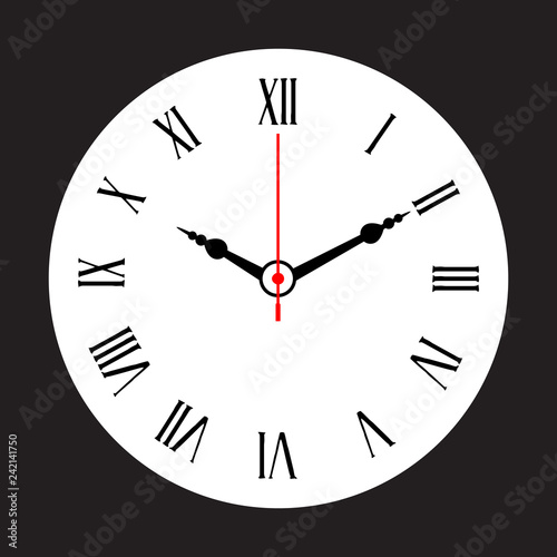 Clock with roman numerals