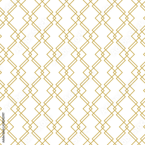 Seamless geometric vector pattern with thin lines in gold