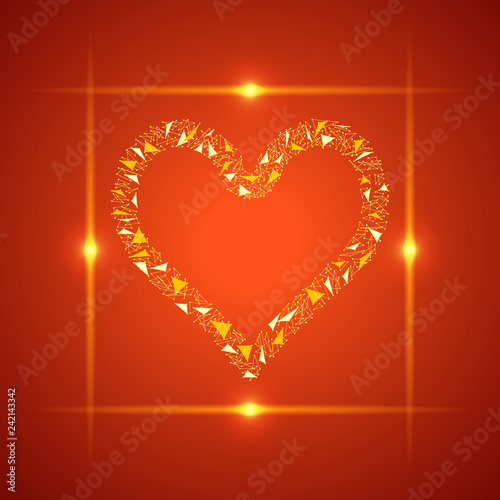  Abstract heart icon.Abstract symbol heart with dots and polygons.Concept vector illustration.