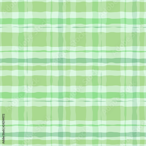 Green irish plaid watercolor style seamless pattern