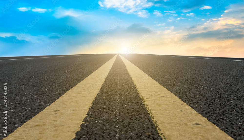 Fototapeta premium Air highway asphalt road and beautiful sky scenery
