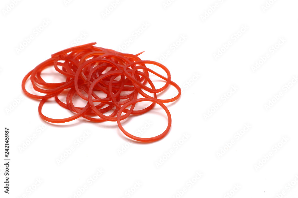 Rubber band or plastic band isolated on white background Rubber band or plastic band isolated on white background