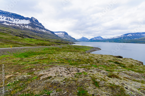 Coastline and landscape in the east fjords