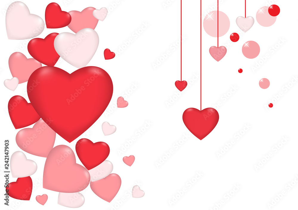 Valentines day vector Beautiful heart card  background.