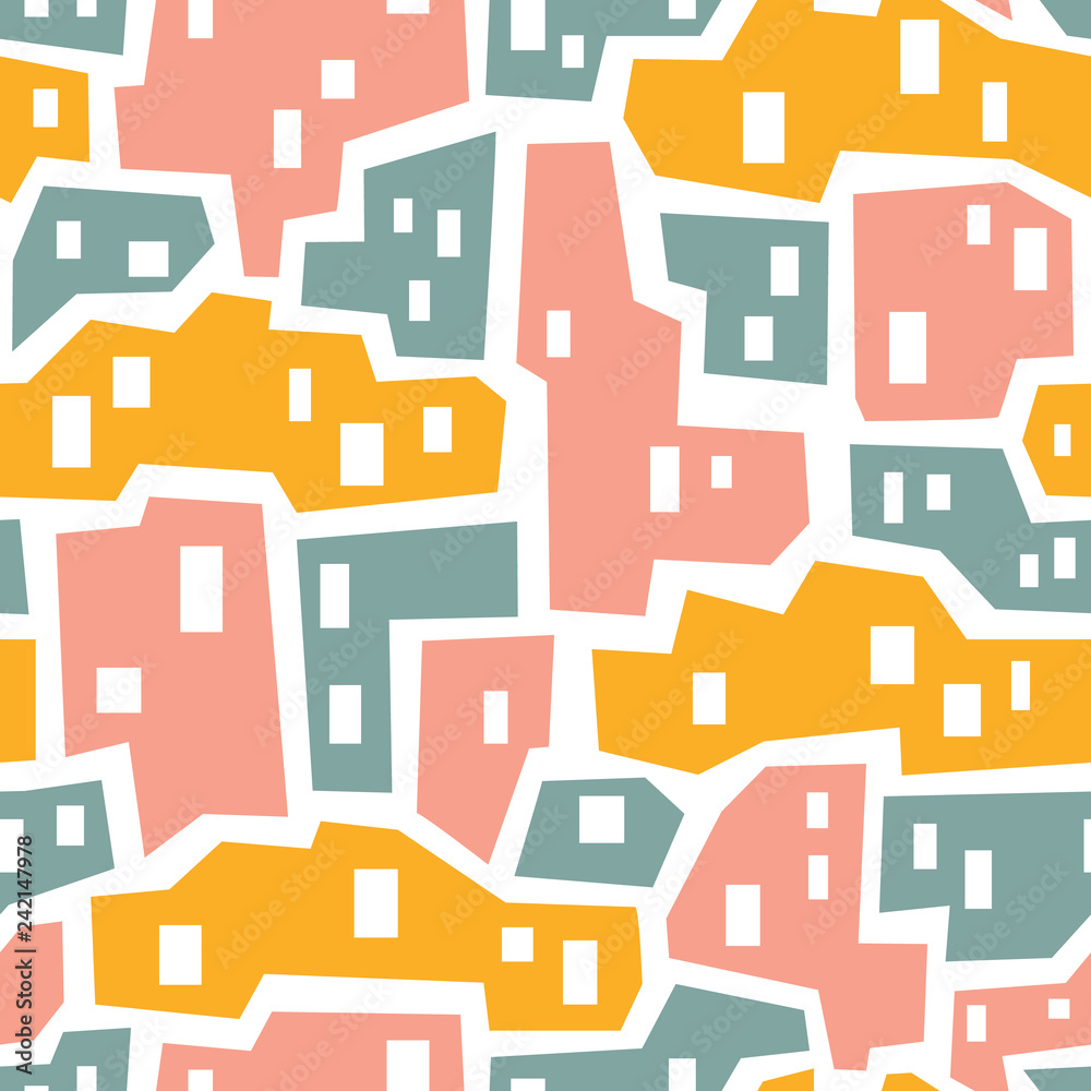 vector seamless background patterns in Scandinavian style,cartoon cute houses and elements for fabric design, wrapping paper, notebooks covers vector seamless background patterns in Scandinavian style,cartoon cute houses and elements for fabric design, wrapping paper, notebooks covers