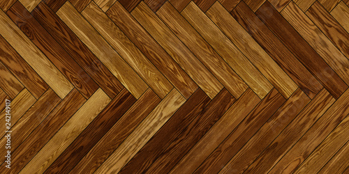 Fototapeta Naklejka Na Ścianę i Meble -  Seamless wood parquet texture horizontal herringbone brown